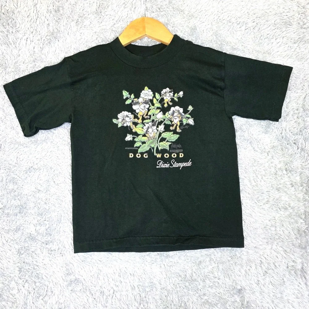 Vtg 1998 Dolly Parton Dixie Stampede Youth Med T-Shirt Dogwood Petal Pets Green‎